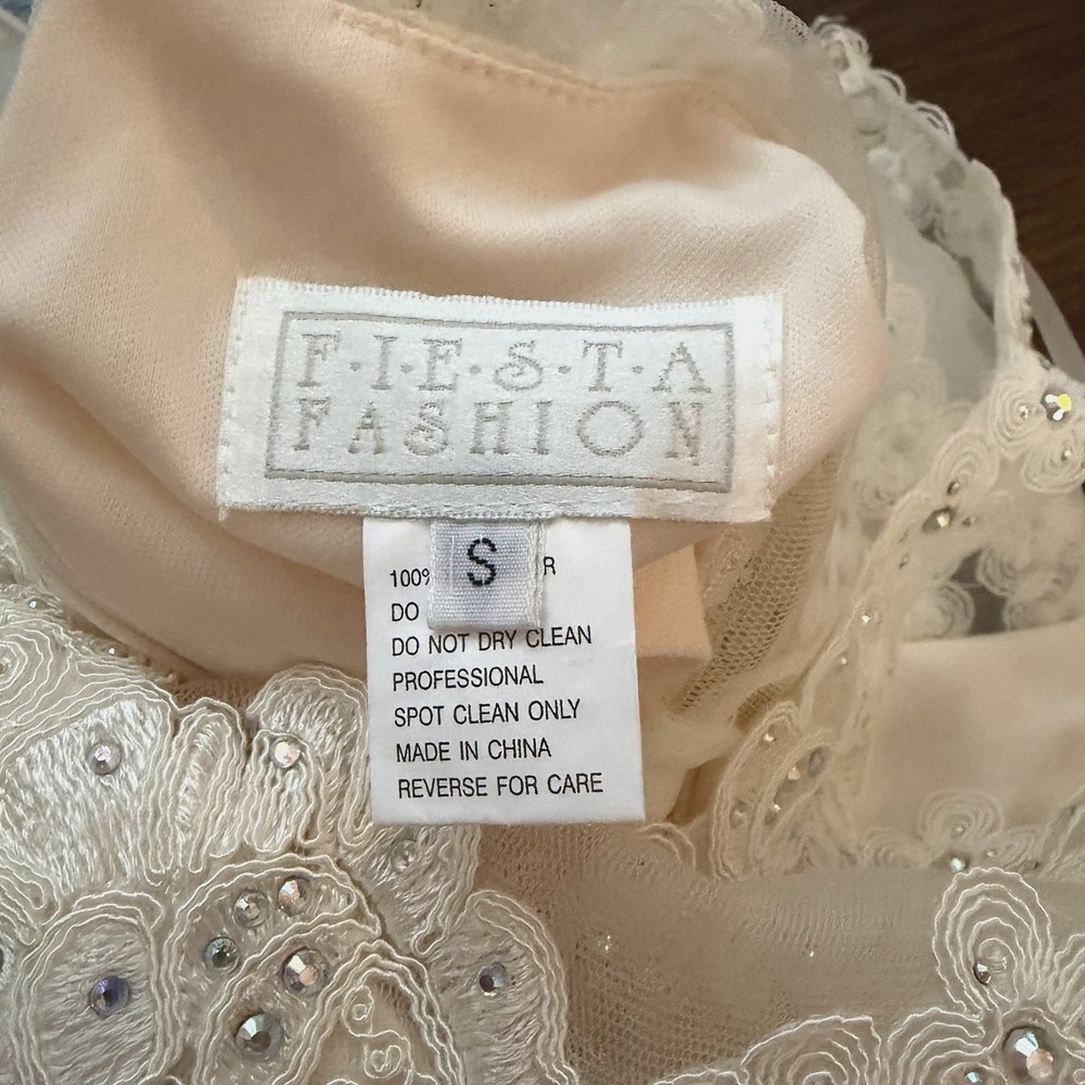 Wedding Gown Size S White Mermaid Diamonds Sequins Lace Bridal Dress Bride Chic - Picture 8 of 16